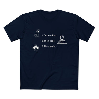 Coffee First. Then Code. Then Panic. Tee